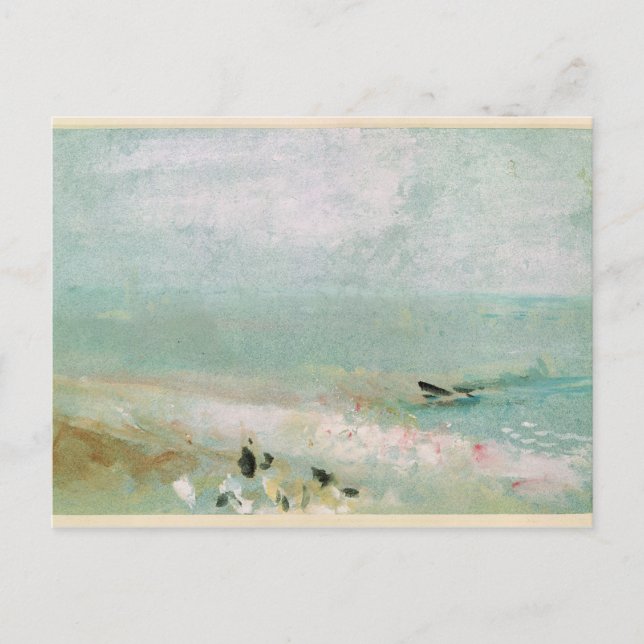 Postal Joseph Mallord William Turner | Playa con cifras (Anverso)