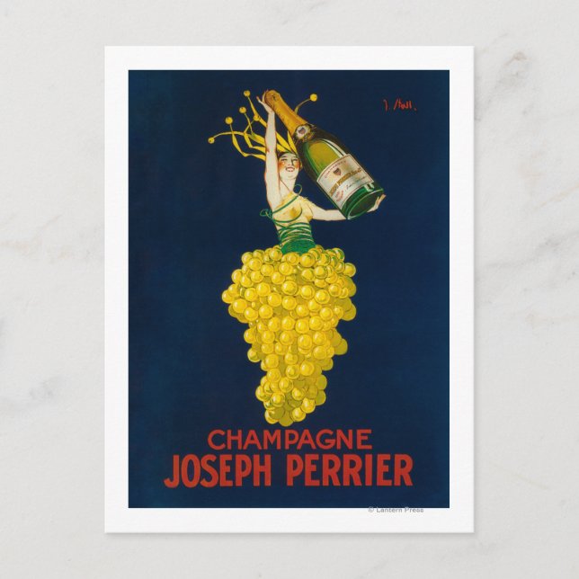 Postal Joseph Perrier Champagne Poster Promocional (Anverso)
