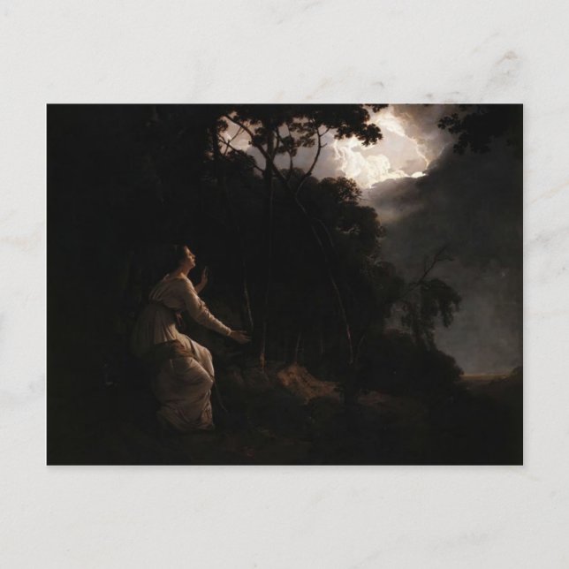 Postal Joseph Wright- La dama de los comus de Milton (Anverso)