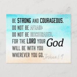 Postal Joshua fuerte y valiente 1:9 Verso de la Biblia