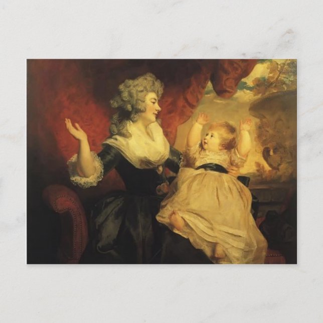 Postal Joshua Reynolds-Georgiana con su hija (Anverso)