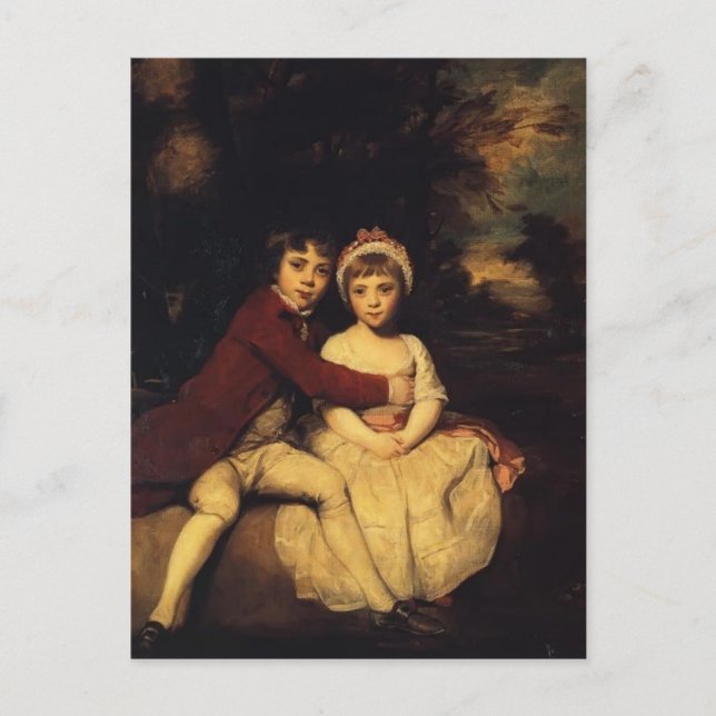 Postal Joshua Reynolds-John Parker y su hermana Theresa (Anverso)