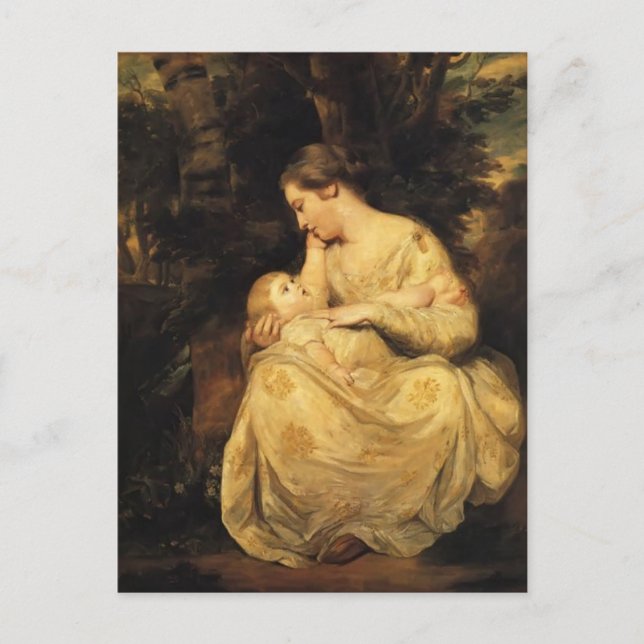 Postal Joshua Reynolds - Sra. Susanna Hoare e hijo (Anverso)