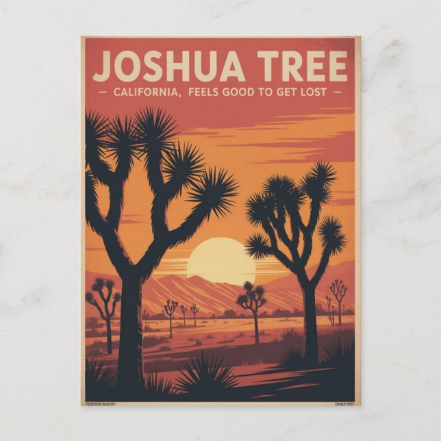 Postal Joshua Tree Vintage Travel Poster (Anverso)