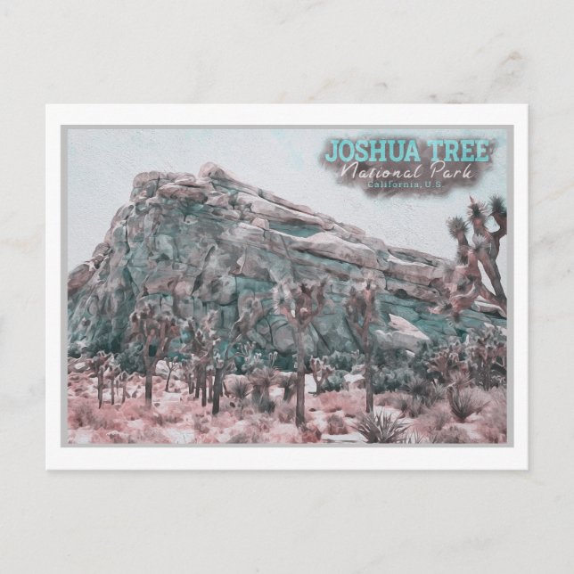 POSTAL JOSHUA TREE WATERCOLOR - CALIFORNIA ESTADOS UNIDOS (Anverso)