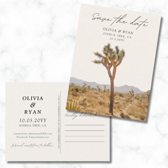 Postal Joshua Tree Wedding Save the Date (Joshua Tree Wedding Save the Date Postcard)