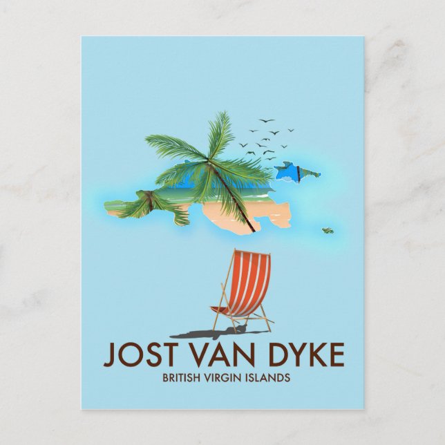 Postal jost van dyke Islas Vírgenes Británicas. (Anverso)