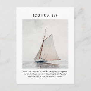 Postal Josué 1:9 Esfuérzate y sé valiente