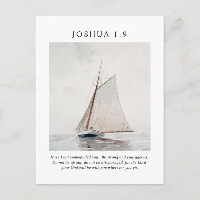 Postal Josué 1:9 Esfuérzate y sé valiente (Anverso)