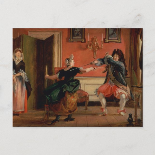 Postal Jourdain cerca a su empleada (Anverso)