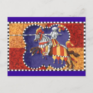 Postal Jousting del caballero medieval