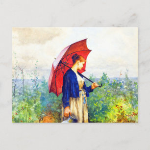 Postal Joven acrobacia de Daniel Ridgway Knight