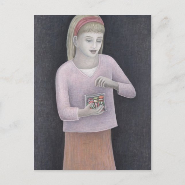 Postal Joven Chica con dulces 2007 (Anverso)