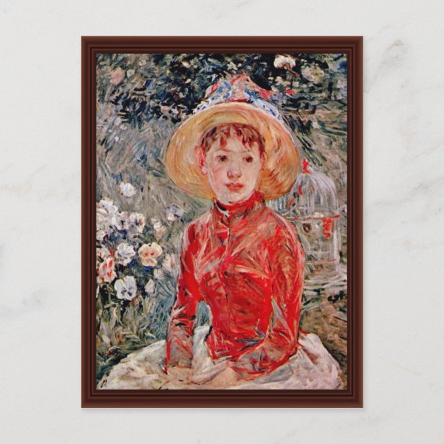 Postal Joven Chica Con Una Jaula De Morisot Berthe (Anverso)