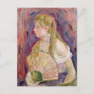 Postal Joven Chica con ventilador, 1893