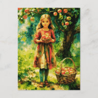 Joven Chica en un huerto de Apple