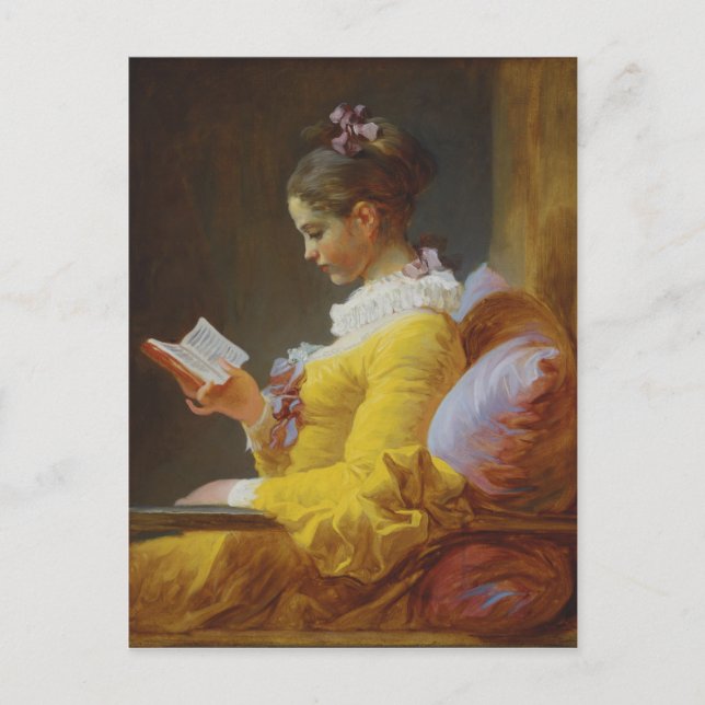 Postal Joven Chica leyendo - Jean-Honoré Fragonard (Anverso)