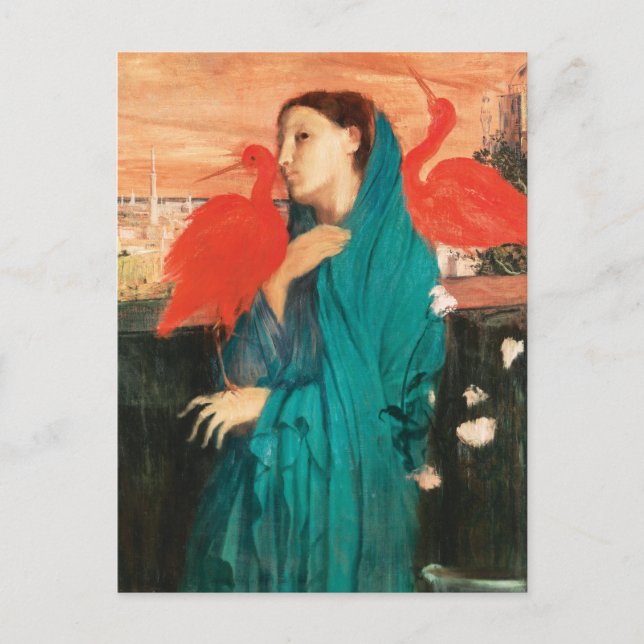 Postal Joven con Bella Artes del ibis por Edgar Degas (Anverso)