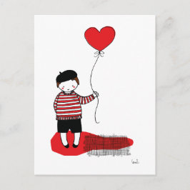 Postal Joven con globo