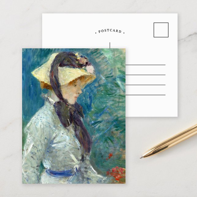 Postal Joven con Gorra de paja | Berthe Morisot (Subido por el creador)