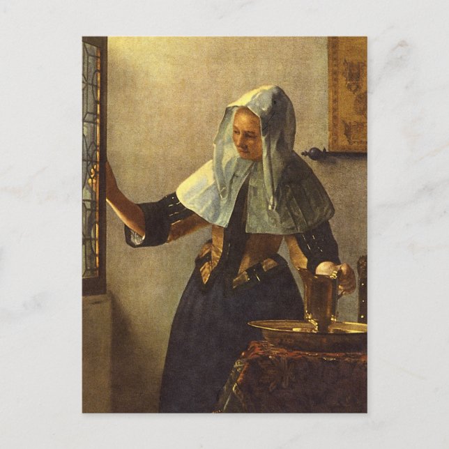 Postal Joven con lanzador de agua - Johannes Vermeer (Anverso)