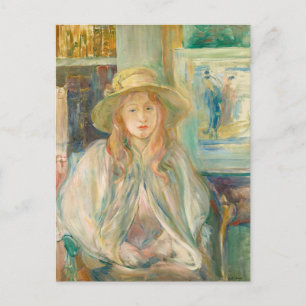 Postal Joven con sombrero de paja   Berthe Morisot