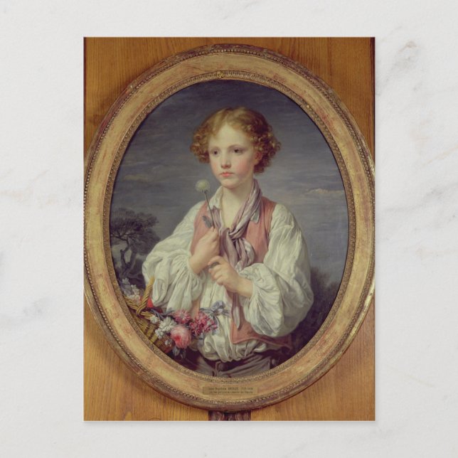 Postal Joven con una canasta de flores (Anverso)