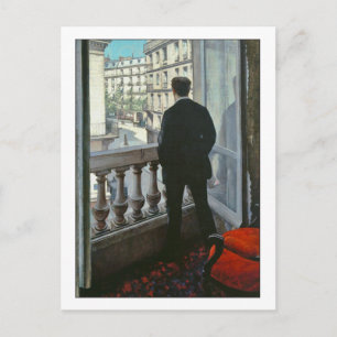 Postal Joven en la ventana por Gustave Caillebotte