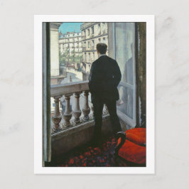 Postal Joven en la ventana por Gustave Caillebotte