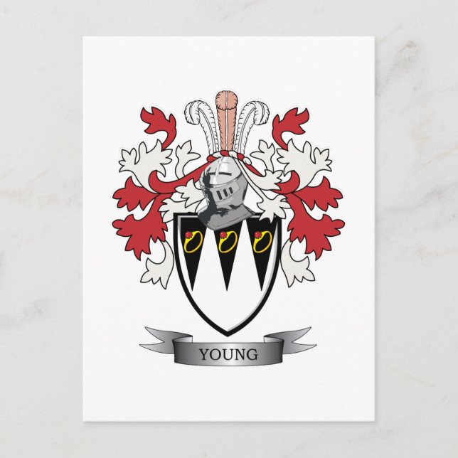 Postal Joven familia Crest Coat of Arms (Anverso)