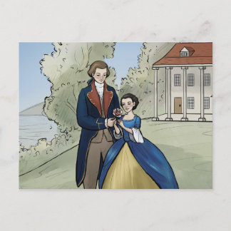 Postal Joven George y Martha Washington en Mount Vernon