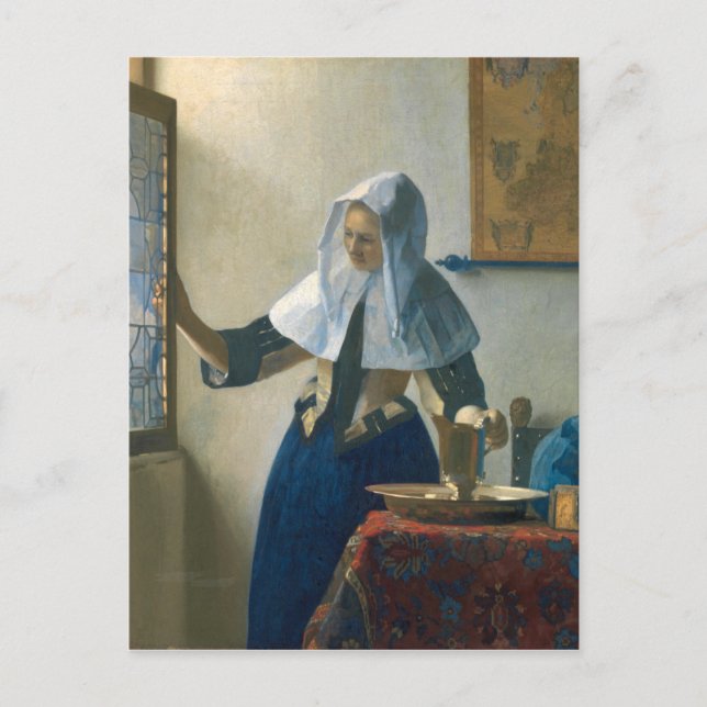 Postal Joven Johannes Vermeer con lanzador de agua (Anverso)