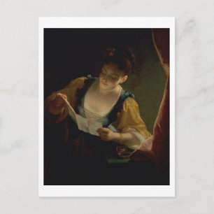 Postal Joven leyendo una carta (aceite sobre lienzo)