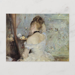 Postal Joven mujer en el espejo por Berthe Morisot