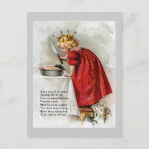 Postal Jóven rey encuentra aves negras en el piano