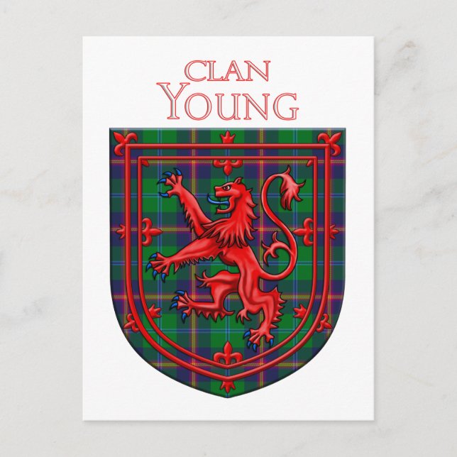 Postal Joven Tartán Escocia Plaid Lion Rampant (Anverso)
