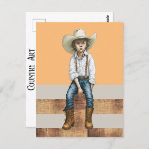 Postal Joven Vaquera Al Estilo De Rancho Occidental Post 