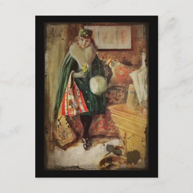 Postal Joven viajera (Anverso)