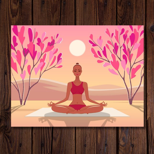 Postal Joven Yoga Meditación Padmasana Rosa Golden (Subido por el creador)