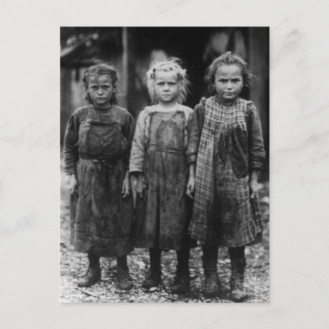 Postal Jóvenes Chicas Oyster Shuckers, a principios del s (Anverso)