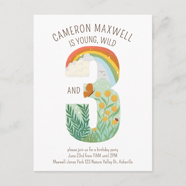 Postal Jóvenes silvestres y tres especies inspiradas en l (Anverso)