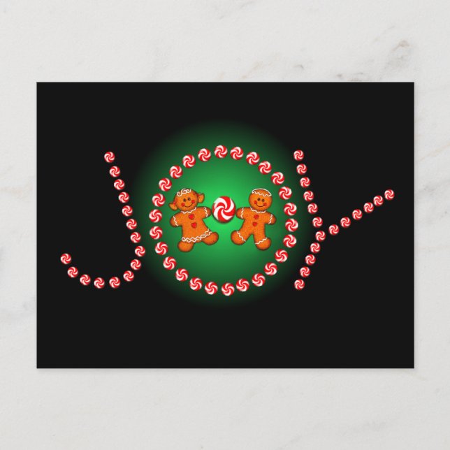 Postal JOY, CHICOS Y CANDIDATOS DE GINGERBREAD, por SHARO (Anverso)