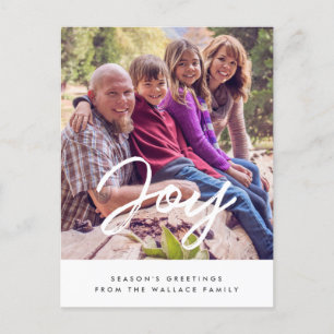 Postal Joy Modern typography, foto de vacaciones