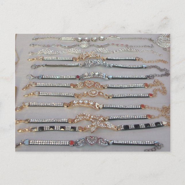 Postal Joyería de arte de la cadena de diamantes decorada (Anverso)