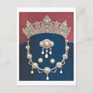 Postal Joyería inglesa vintage con tiara