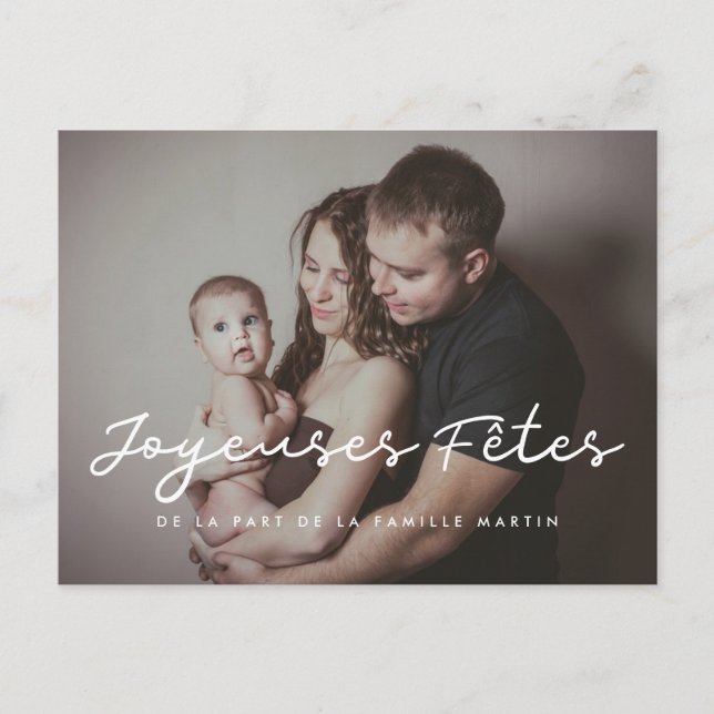 Postal Joyeuses fêtes carte postale photo personnalisable (Anverso)