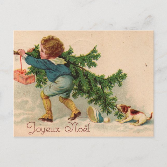 Postal Joyeux Noël chien (Anverso)