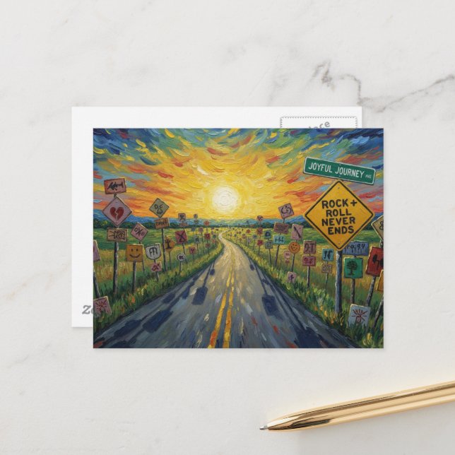 Postal Joyful Journey Ave Rock and Roll Never Ends (Anverso/Reverso In Situ)