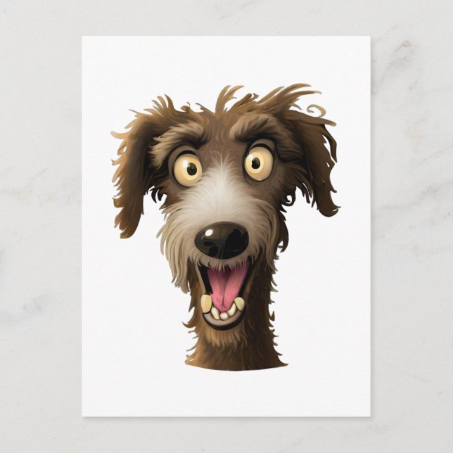 Postal Joyful Lurcher - Perro Personalizado Cheeky (Anverso)
