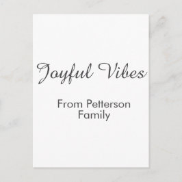 Postal Joyful Vibes red Christmas add family name date